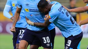 Ismael Díaz celebrando su gol en el Atahualpa.&nbsp;