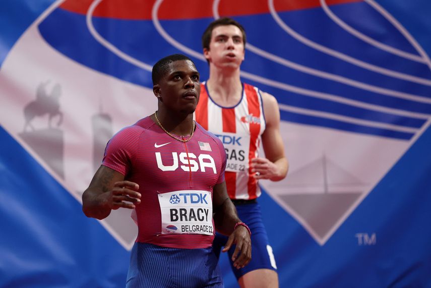 El estadounidense Marvin Bracy registró el mejor tiempo en las preliminares de los 60 metros de Belgrado 2022 con marca de 6.46 segundos