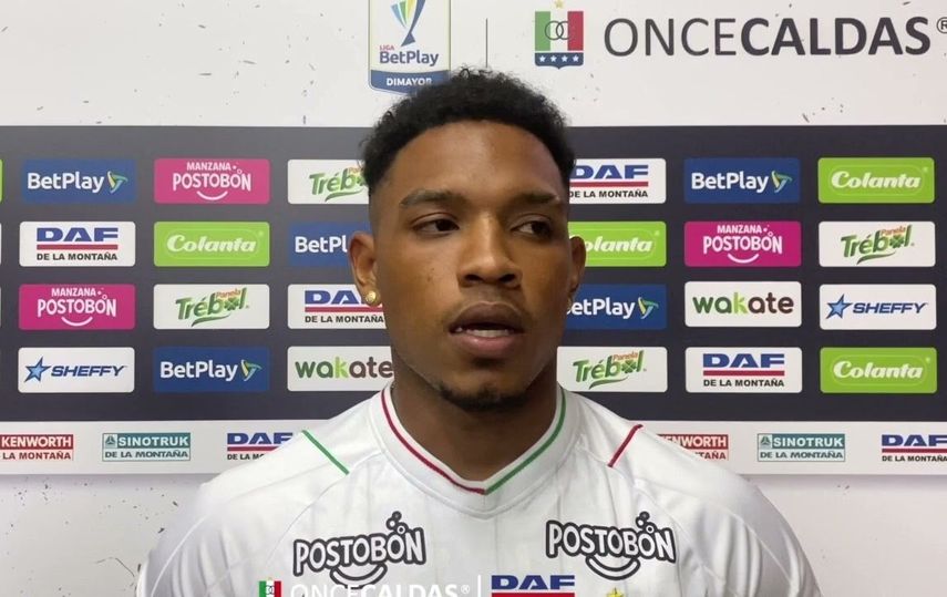 Méndez con la piel de Once Caldas.&nbsp;