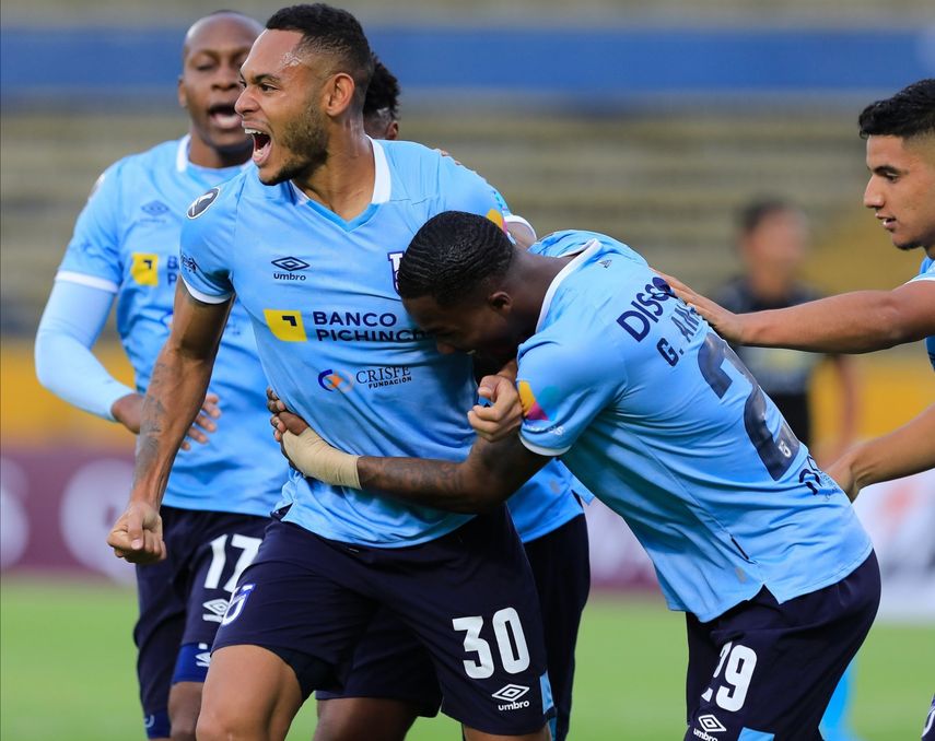 Ismael Díaz celebrando su gol en el Atahualpa.&nbsp;