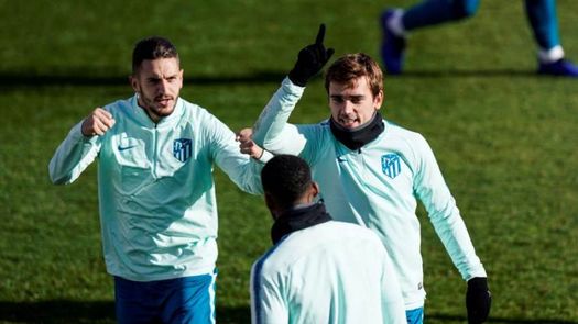 El Atlético ultima su preparación sin Costa, Godín, Giménez y Juanfran