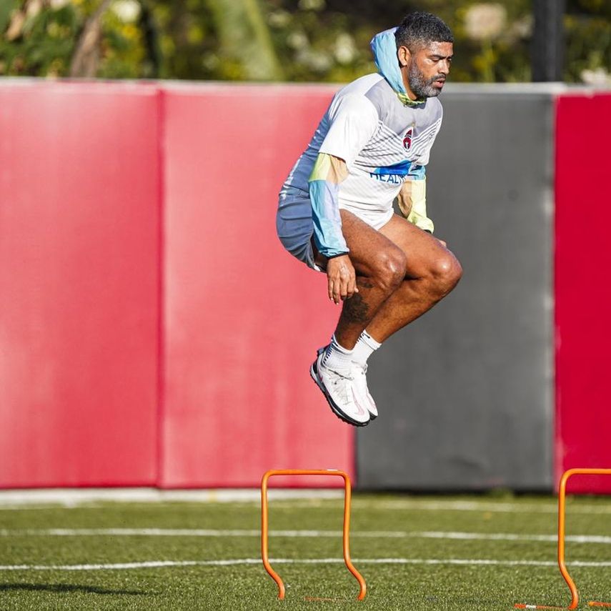 Gavilán Gómez entrenando en el estadio de Los Andes.&nbsp;
