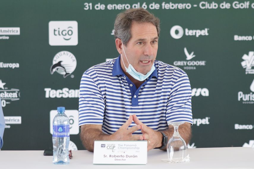 Roberto Durán Jr durante la presentación de The Panama Championship 2022