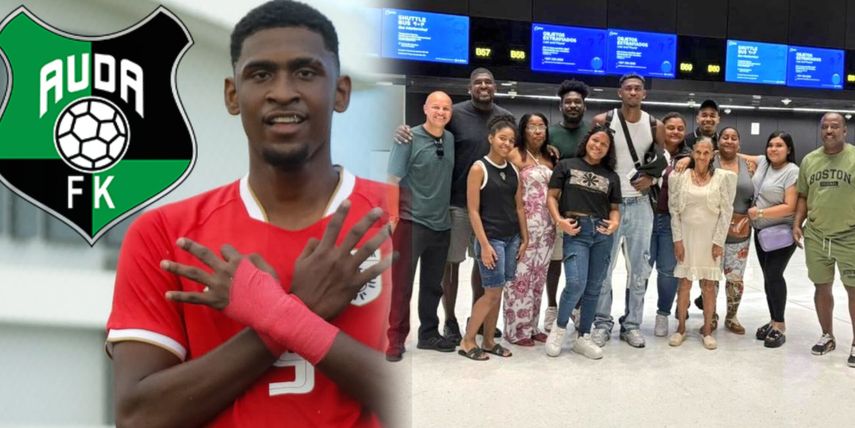 Josué Vergara junto a su familia y José Luis Rodríguez de Fútbol Consultants.&nbsp;
