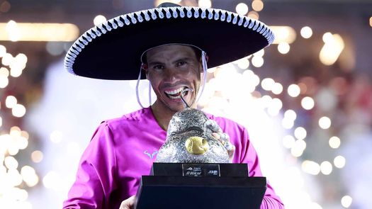 Rafa Nadal ganó su cuarto título en el Abierto Mexicano de Tenis tras vencer al británico, Cameron Norrie en dos sets. Foto: JORGE REYES / IMAGENSHOP