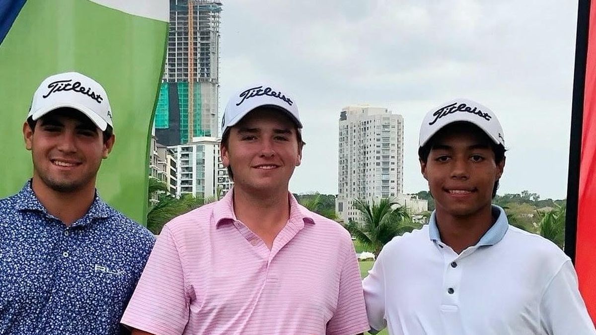 Samuel Durán, Rhett ORear y Gabriel Cruz. Foto cortesía APAGOLF.