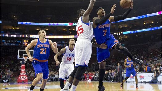 91-98. Los Knicks ganan a los Sixers con 27 puntos Anthony y de 15 de Calderón