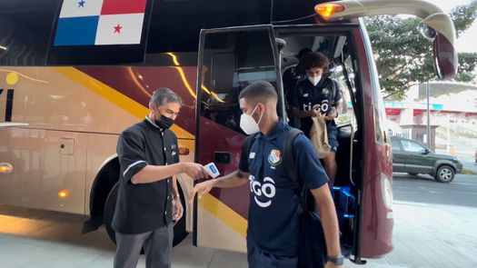 Panamá en su llegada al hotel de concentración.