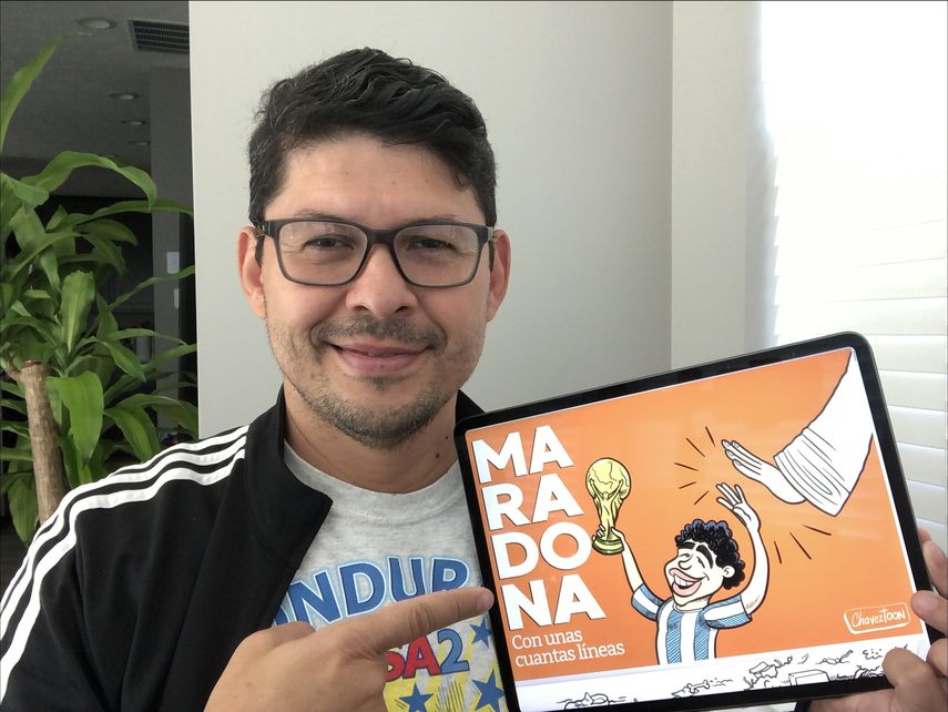 Maradona, con unas cuantas líneas: 120 caricaturas del mejor 10