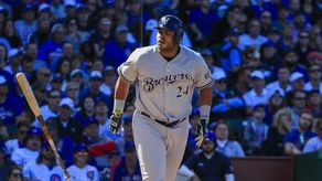 10-3. Aguilar pega dos jonrones y Guerra lanza sólido contra los Bravos