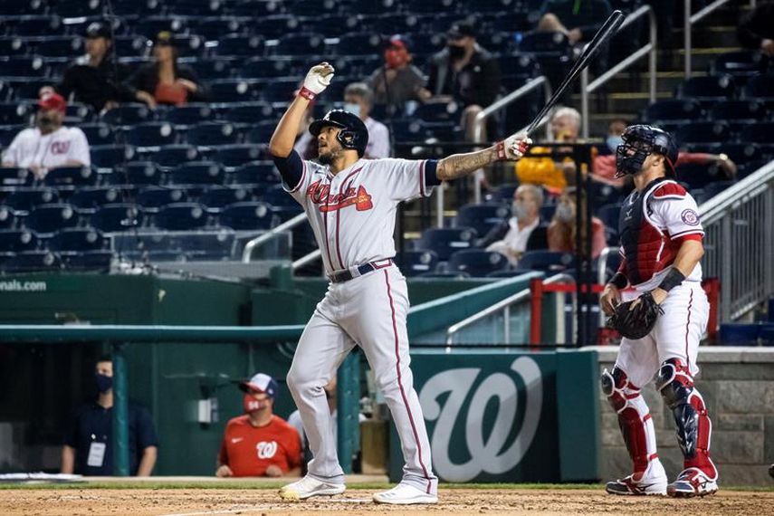 6-1. El dominicano Ynoa logra grand slam para los Bravos y domina con su serpentina a los Nacionales