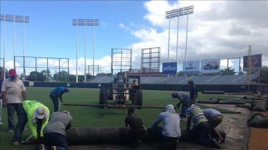 Remueven césped del estadio de béisbol de San Juan para futuras competencias