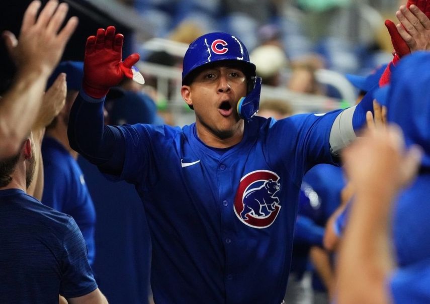 El santeño Miguel Amaya está bateando para .338 con 4 jonrones y 19 empujadas en 19 partidos en el mes de agosto. Foto: Cortesía/Cubs