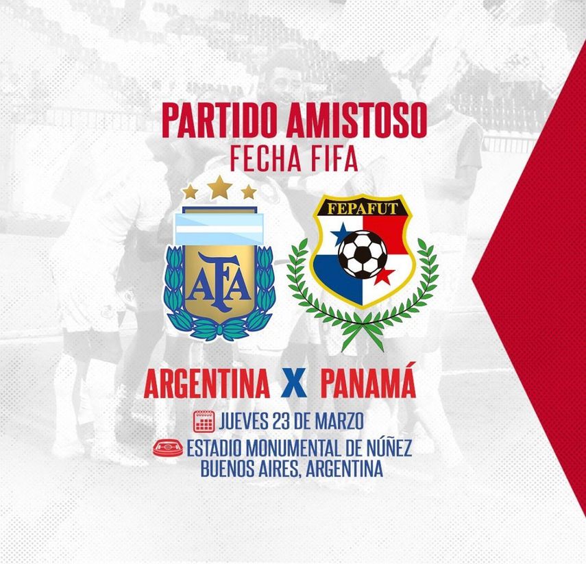Panamá enfrentará a Argentina el 23 de marzo