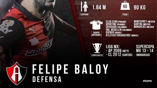 Felipe Baloy nuevo jugador del Atlas CF