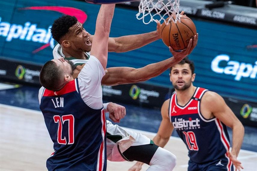 119-125. Ante los Wizards, Antetokounmpo consigue triple-doble y los Bucks siguen imparables