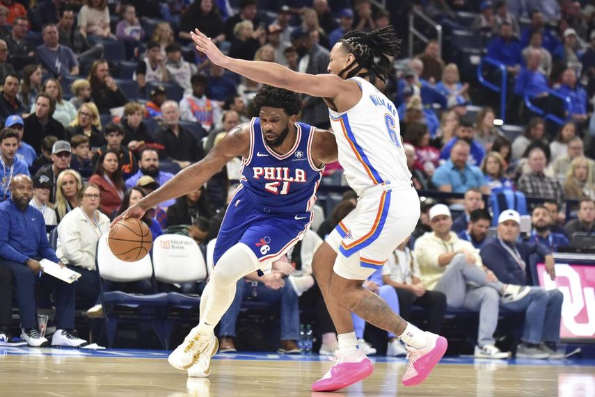 76ers ganan al Thunder con 35 puntos de Joel Embiid