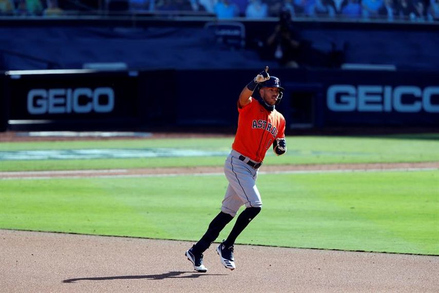 16-2. Correa inicia lluvia de jonrones contra los Angelinos