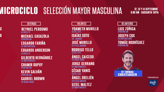 Christiansen realiza llamado para segundo microciclo