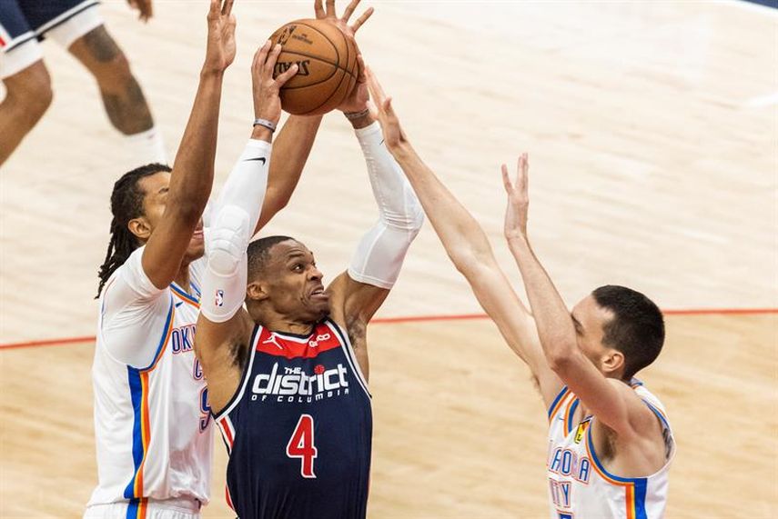 109-129. Ante los Thunder, Westbrook logra otro triple-doble y guía el séptimo triunfo seguido de los Wizards