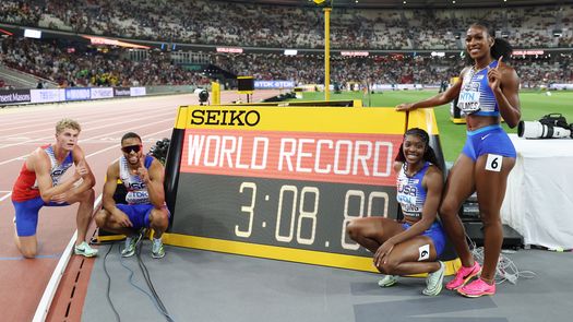 Estados Unidos Récord Mundial en Relevo Mixto 4x400m