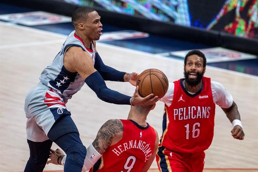 117-115. Ante los Pelicans, los Wizards vuelven a ganar guiados por Westbrook y Beal