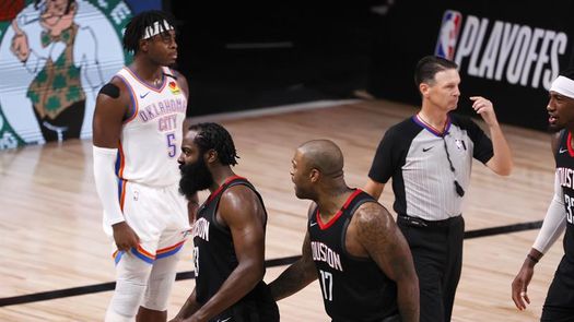 104-102. Harden salva su mala noche con tapón y Rockets pasan a semifinales