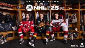 El trio familiar de Jack, Quinn y Luke Hughes en la nueva portada del NHL 25.&nbsp;