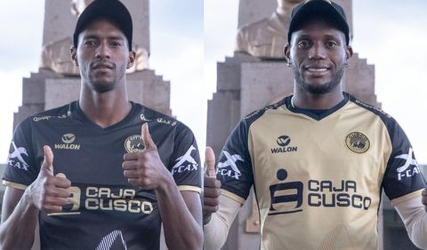 Ayarza y Fajardo con la casaca del Cusco FC.&nbsp;