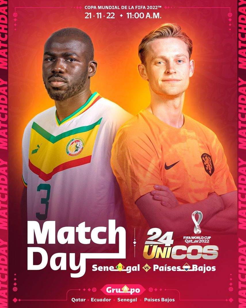 Senegal vs. Países Bajos.&nbsp;