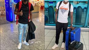 Ivey y Morán anoche en el aeropuerto de Tocumen.&nbsp;