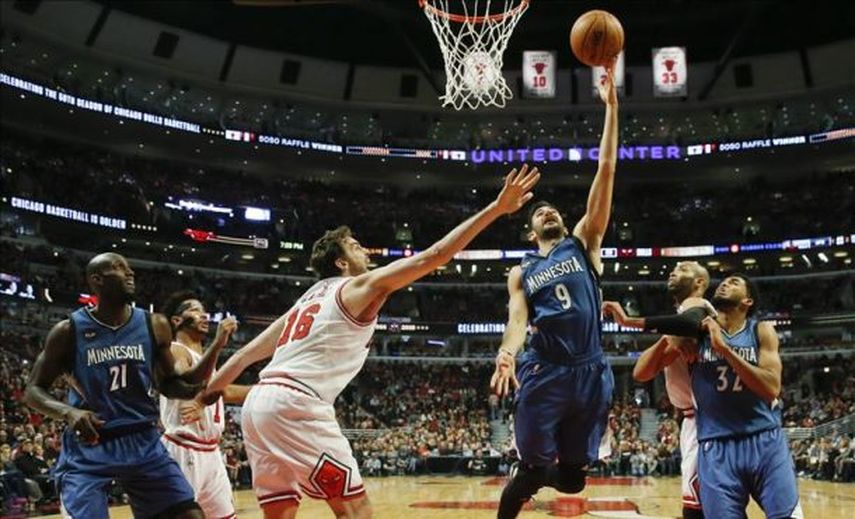 93-102. Rubio y los novatos de Timberwolves pudieron con los Bulls de Gasol